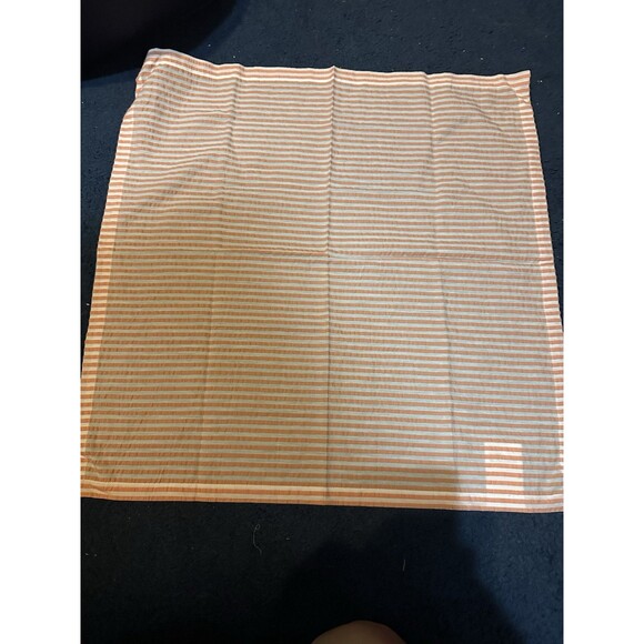 Crate & Barrel Napkins Seersucker Melon Striped Cotton 4 21x21 Summer Outdoor - Picture 1 of 4